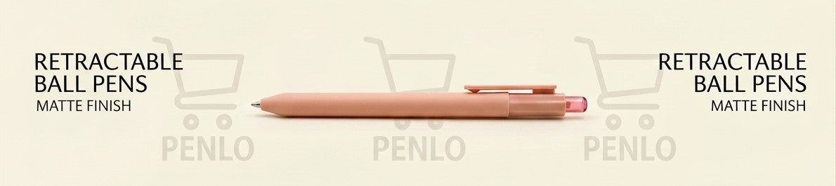 Doms Premium Matte Finish Retractable (Blue Ink) Ball Pens