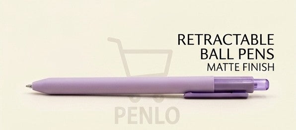 Doms Premium Matte Finish Retractable (Blue Ink) Ball Pens