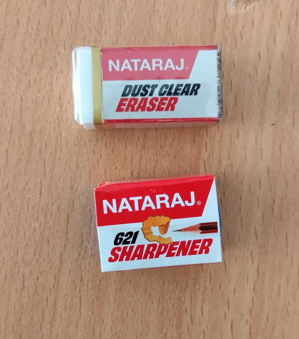 621 pencil sharpener and a Dust Clear eraser