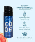 WILD STONE CODE Titanium Long Lasting No Gas Body Perfume Spray For Men, 40Ml