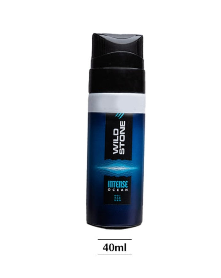 Wild Stone Intense Ocean No Gas Deodorants For Men, Long Lasting Mens Body Sray 40 ml