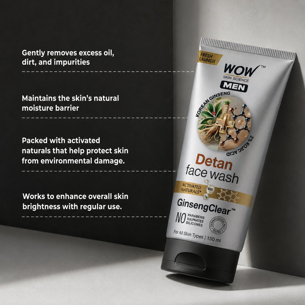 Men's Korean Ginseng & Kojic Acid Detan Face Wash Gel Brightening