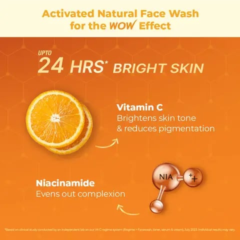 Wow Vitamin C & Niacinamide Brightening Face Wash Brighter, Even-Toned
