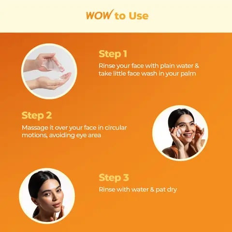 Wow Vitamin C & Niacinamide Brightening Face Wash Brighter, Even-Toned