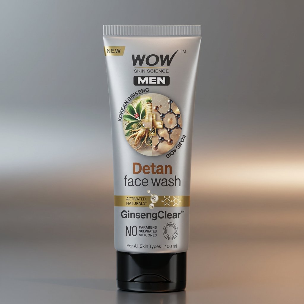 Men's Korean Ginseng & Kojic Acid Detan Face Wash Gel Brightening