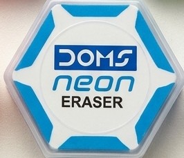 DOMS Neon Hexagonal Eraser – Vibrant & Precision Erasing pack of 1 pcs