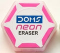 DOMS Neon Hexagonal Eraser – Vibrant & Precision Erasing pack of 1 pcs