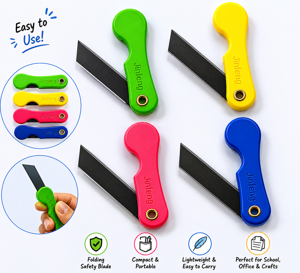 Mini Folding Safety Cutter – Portable Pocket Cutter for School, Office & Crafts