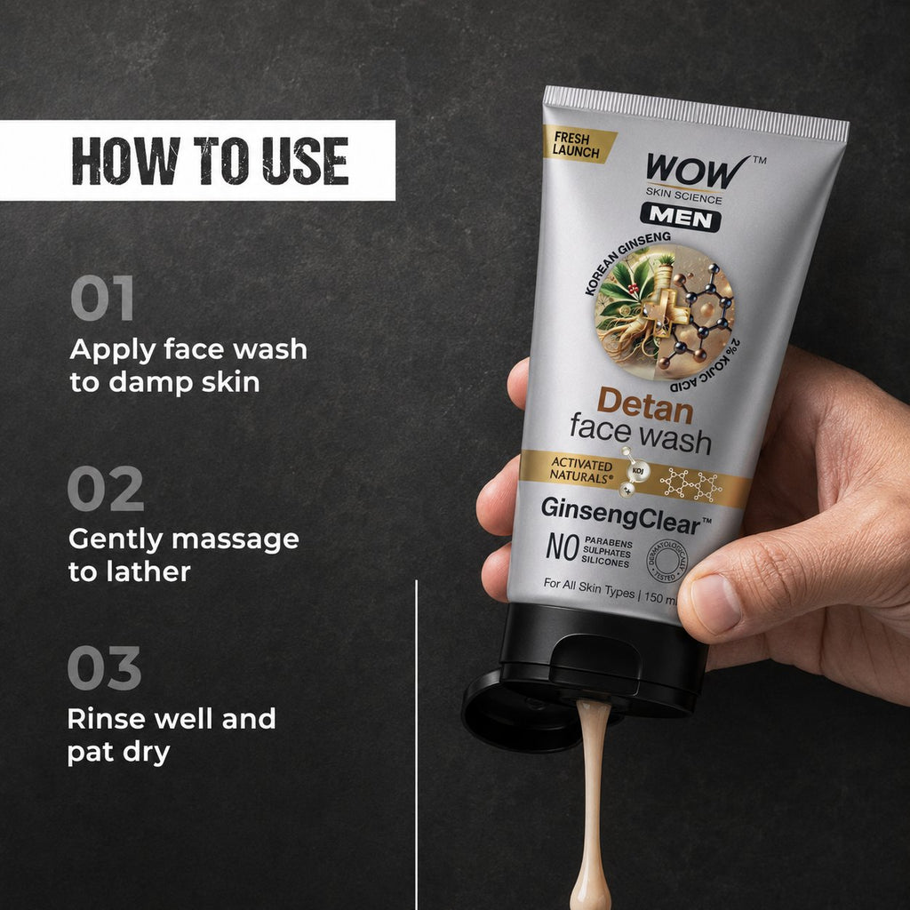 Men's Korean Ginseng & Kojic Acid Detan Face Wash Gel Brightening