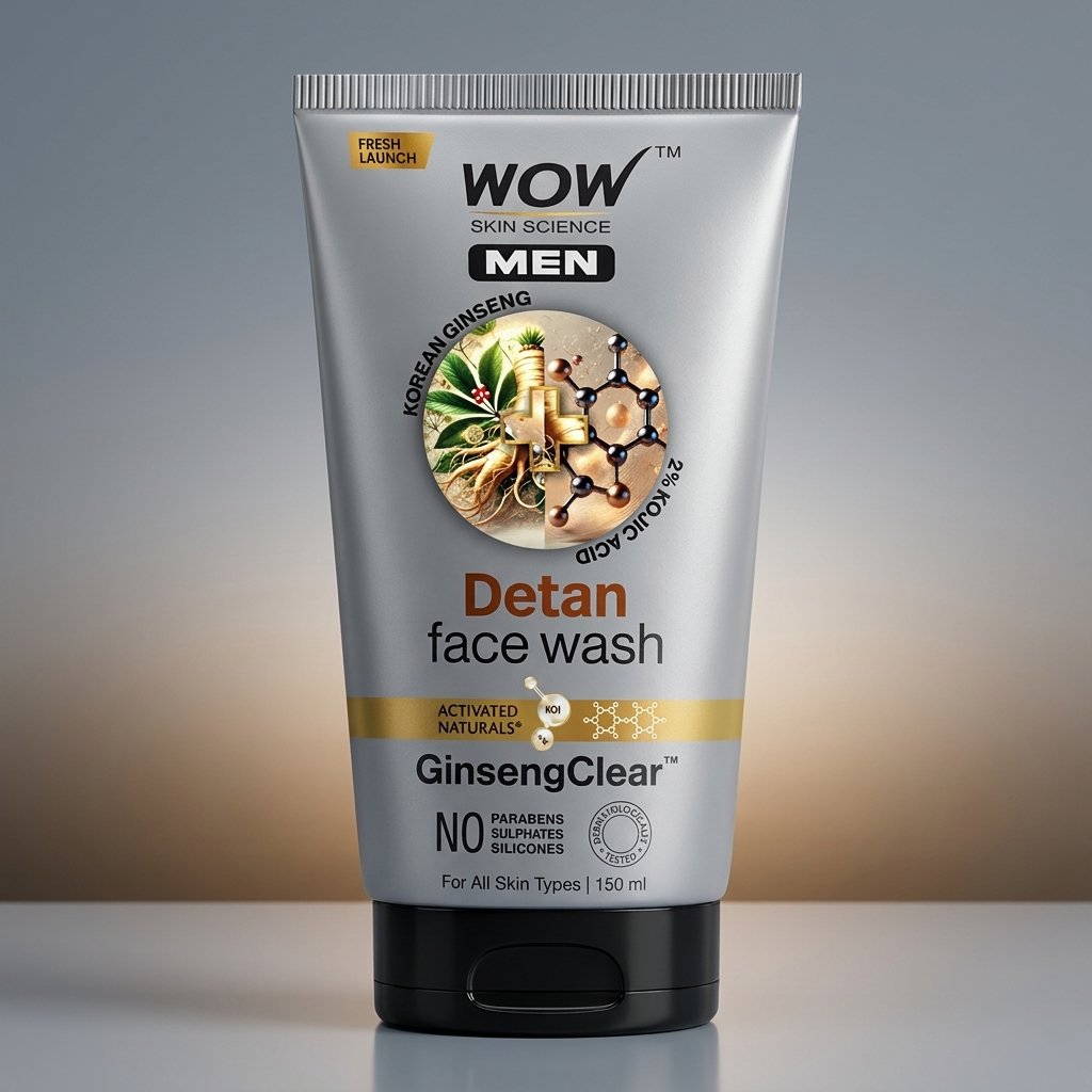 Men's Korean Ginseng & Kojic Acid Detan Face Wash Gel Brightening